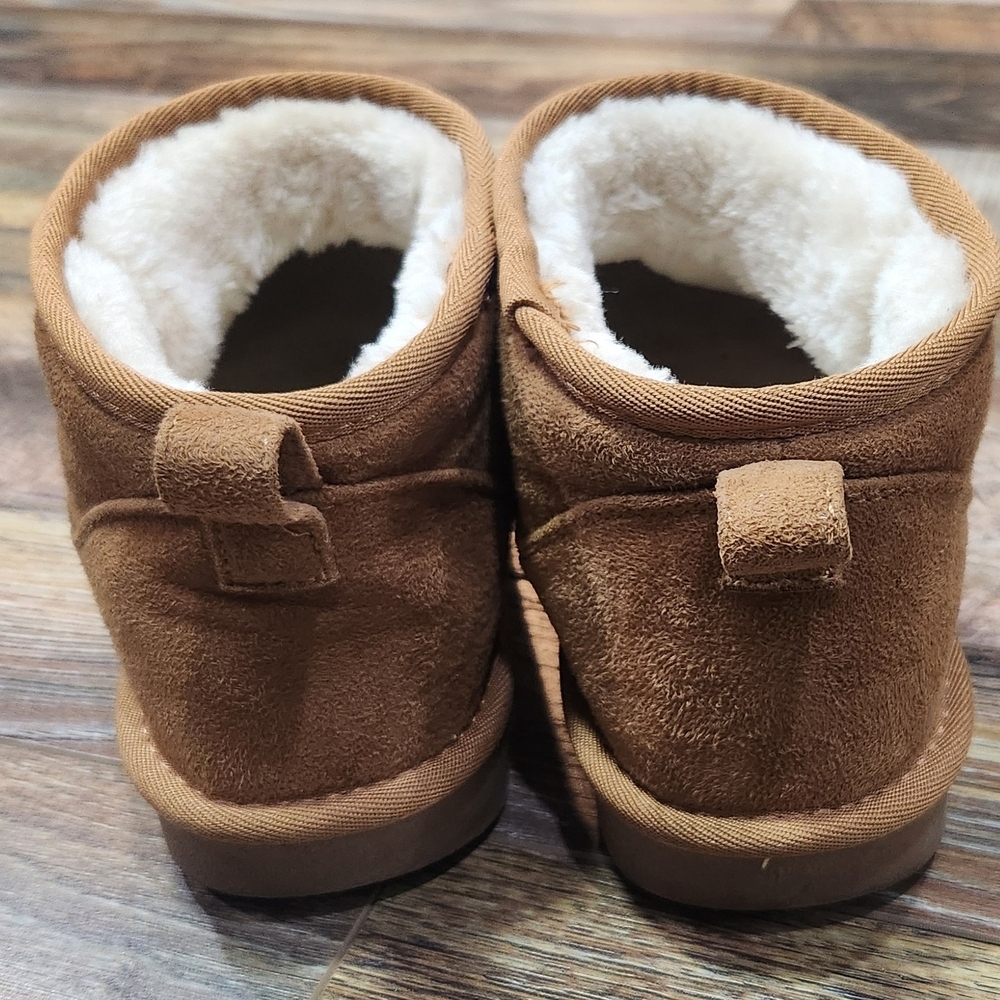 Cozy Tan Suede Ankle Boots - Picture 5 of 6